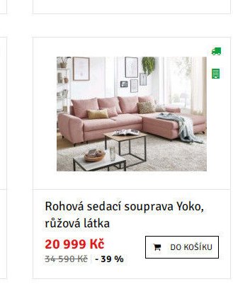 Rohová sedací souprava Yoko, růžová látka - ASKO akcniletaky.com