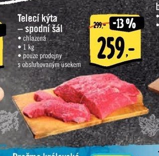 Telecí kýta – spodní šál