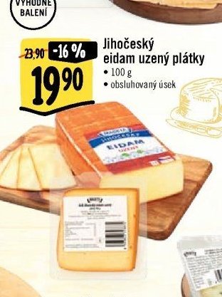 Jihočeský eidam uzený plátky