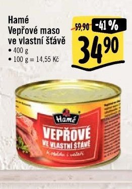 Hamé Vepřové maso ve vlastní šťávě