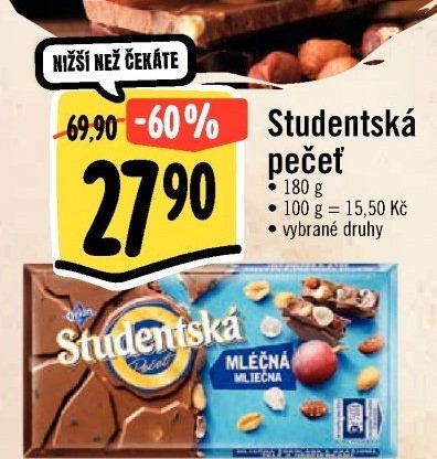 Čokoláda Studentská pečeť Orion