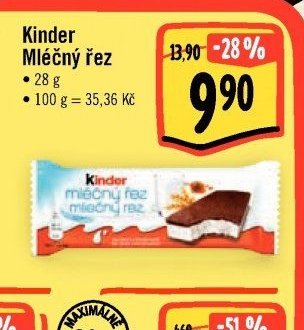 Kinder Mléčný řez