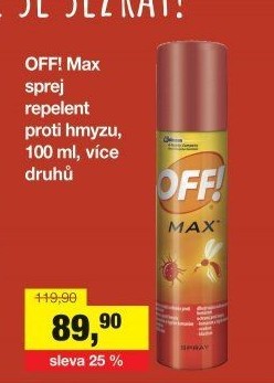 Repelent sprej na komáry a klíšťata Max Off!