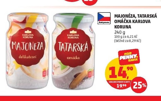 Majonéza, tatarská omáčka Karlova Koruna