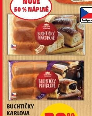 BUCHTIČKY KARLOVA KORUNA povidlové, tvarohové