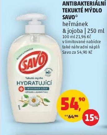 ANTIBAKTERIÁLNÍ TEKUTÉ MÝDLO SAVO