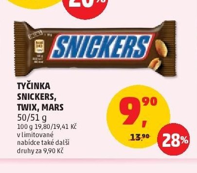 TYČINKA SNICKERS, TWIX, MARS 50/51 g