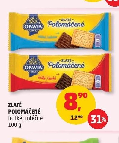 ZLATÉ POLOMÁČENÉ hořké, mléčné 100 g