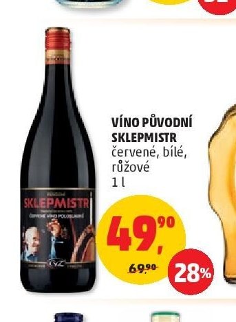 VÍNO PŮVODNÍ SKLEPMISTR červené, bílé, růžové 1 l