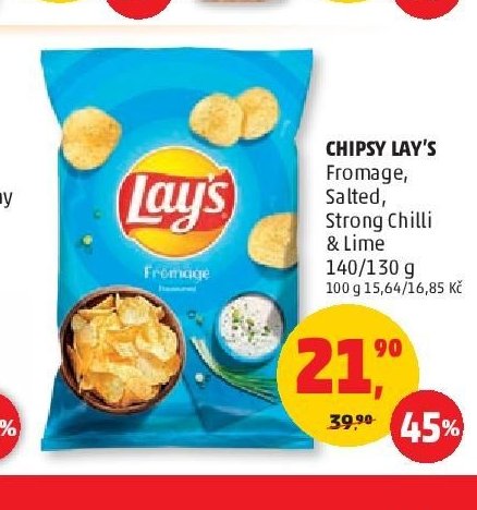 CHIPSY LAY'S 140/130 g