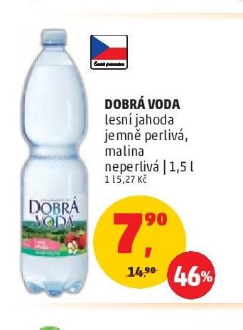 Dobrá voda lesní jahoda, jemně perlivá, malina, neperlivá 1,5 l