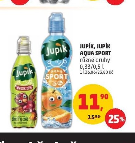 Jupík, Jupík Aqua Sport různé druhy 0,33/0,5 l