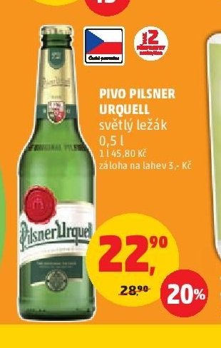 Pivo Pilsner Urquell světlý ležák