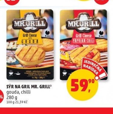 Sýr na gril Mr. Grill gouda, chilli 280 g