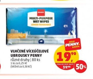 VLHČENÉ VÍCEÚČELOVÉ UBROUSKY PENNY
