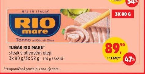 TUŇÁK RIO MARE steak v olivovém oleji 3x 80 g