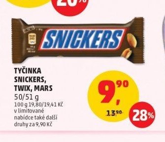 TYČINKA SNICKERS, TWIX, MARS