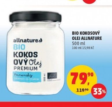 BIO KOKOSOVÝ OLEJ ALLNATURE