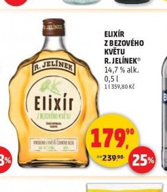 ELIXÍR Z BEZOVÉHO KVĚTU R. JELÍNEK 14,7 % alk. 0,5 l