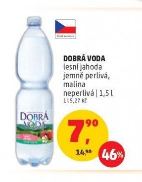Dobrá voda lesní jahoda, jemně perlivá, malina, neperlivá 1,5 l