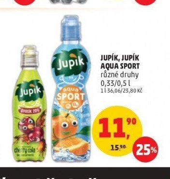 Jupík, Jupík Aqua Sport různé druhy 0,33/0,5 l