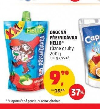 Ovocná přesnídávka Hello různé druhy 200 g