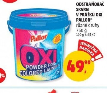 ODSTRAŇOVAČ SKVRN V PRÁŠKU OXI PALLOR