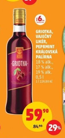 Griotka, vaječný likér, peprmint