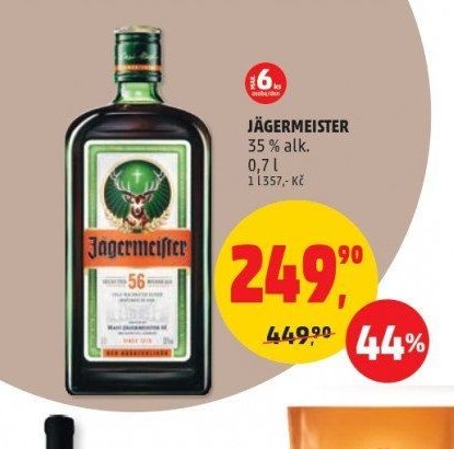 JÄGERMEISTER 35 % alk. 0,7 l