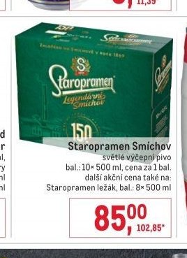 Staropramen Smíchov světlé výčepní pivo