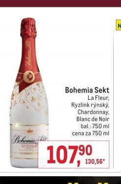 Bohemia Sekt La Fleur, Ryzlink rýnský, Chardonnay, Blanc de Noir