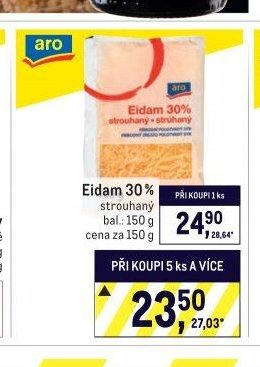 Eidam 30% strouhaný