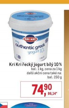 Kri Kri řecký jogurt bílý 10%