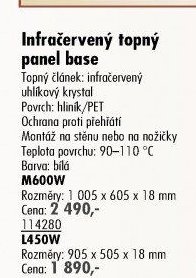 Infračervený topný panel base M600W - UNI HOBBY akcniletaky.com