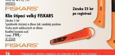 Klín štípací velký FISKARS - UNI HOBBY akcniletaky.com