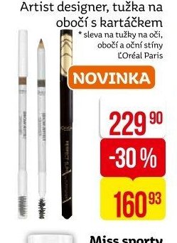 L'Oréal Paris Perfect Slim, oční linky, Brow Artist designer, tužka na obočí s kartáčkem