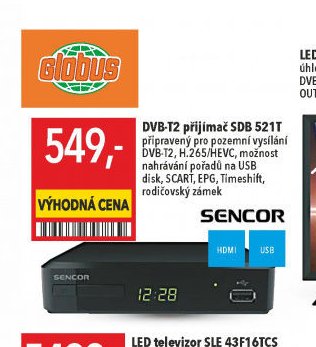 DVB-T2 přijímač SDB 521T