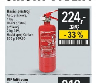 Hasicí přístroj ABC, práškový, 1 kg