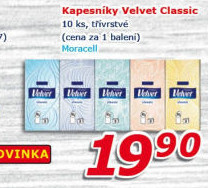 Kapesníčky papírové 3vrstvé Velvet