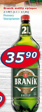 Pivo světlé výčepní 10° Braník