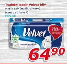 Toaletní papír 3vrstvý Velvet