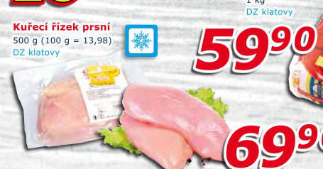 Kuřecí prsní řízky mražené DZ Klatovy