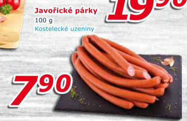 Párky javořické Kostelecké uzeniny