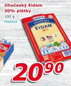 Sýr Eidam Jihočeský 30% Madeta