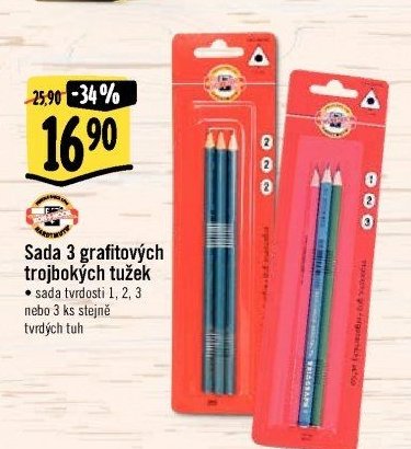 Sada 3 grafitových trojbokých tužek