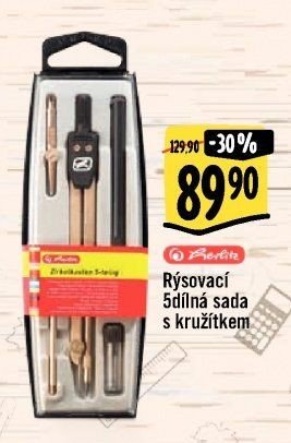 Rýsovací 5dílná sada s kružítkem