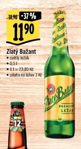 Zlatý Bažant světlý ležák