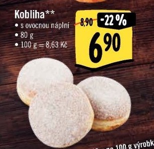 Kobliha s ovocnou náplní