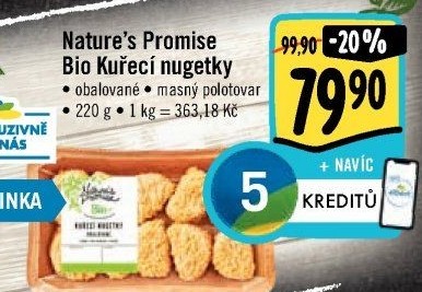 Kuřecí nugetky obalované bio Nature'
