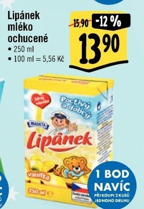 Nápoj mléko ochucené Lipánek